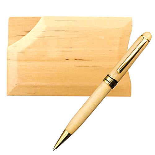 名刺入れ ＆ ボールペン セット 木製 ギフト プレゼント 記念品 名刺ケース 格納式ボールペン （ナチュラル）