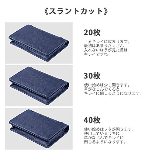 名刺入れ メンズ 名刺ケース 二つ折り名刺ホルダー 牛本革 40枚収納可能 定期入れ 大容量 男女兼用