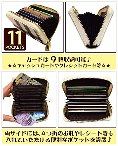 (1712)3色 11ポケット仕様 チェック柄 特殊レザー ラウンドファスナー じゃばら 大容量 カードケース 軽量