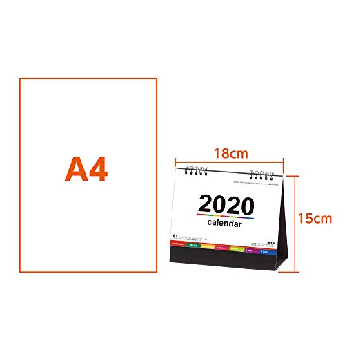 新日本カレンダー 2020年 カレンダー 卓上 カラーインデックス 15×18cm NK8516