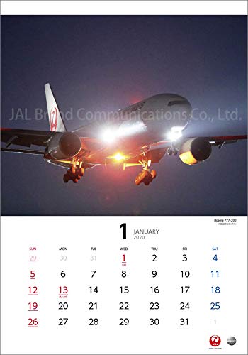 JAL「NIGHT FLIGHT」 2020年 カレンダー 壁掛け CL-1239