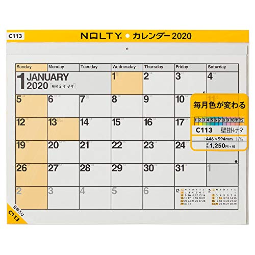 C113 NOLTYカレンダー壁掛け9 2020 ([カレンダー])