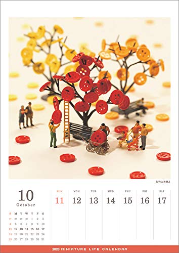 ハゴロモ MINIATURE LIFE CALENDAR 2020年 カレンダー 壁掛け CL-476