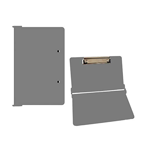 CLEANLEADER クリップファイル ボード、折り畳み式クリップボード、看護クリップボード、軽量アルミニウム構造 -灰色
