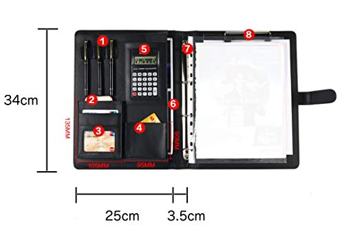 MT's SHOP クリップボード A4 PUレザー 多機能 フォルダ バインダー 二つ折り オーガナイザー OF282 (赤色)