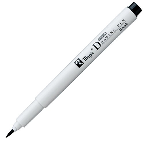 マジック 筆ペン ラッション ドローイングペン BRUSH 黒 10本 B-MRD-B-T1
