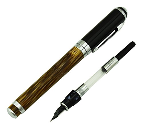 Duke 万年筆 天然金の竹製 中細字 ペンケース付きのビジネス用万年筆の贈り物セット
