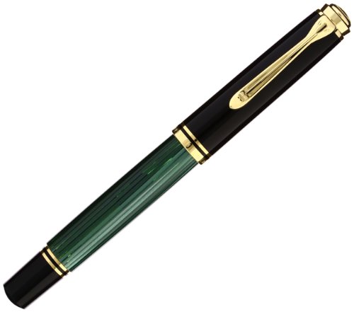 ペリカン 万年筆 F 細字 緑縞 スーベレーン M800 正規輸入品