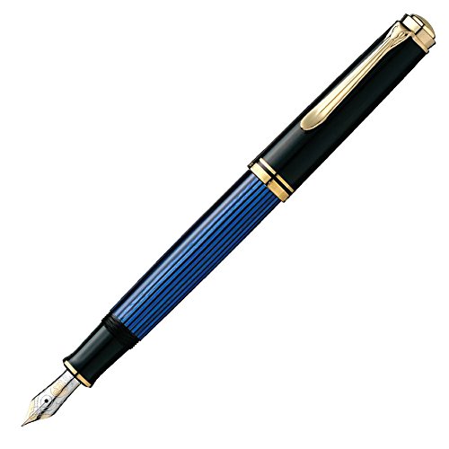 ペリカン 万年筆 EF 極細字 ブルー縞 スーベレーン M600 正規輸入品