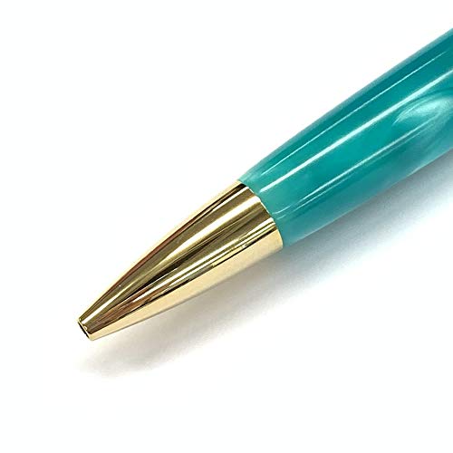 (ルミニーオ) luminio 宝石のようなボールペン 職人さんによる手作り スワロフスキー アクリル 日本製 三菱ジェットストリーム 初期装填 0.5mm 太軸【替芯0.38mm～1.0mmに対応】 (ターコイズ)