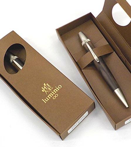 (ルミニーオ) luminio 職人さんによる手作り木製ボールペン 日本製 三菱ジェットストリーム 初期装填 0.5mm 【替芯0.38mm～1.0mmに対応】 パトリオット (黒柿)