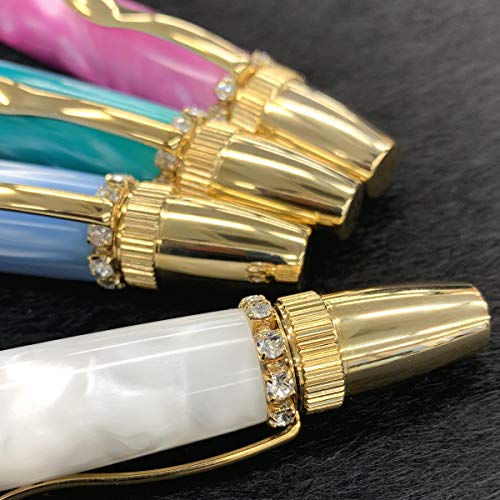 (ルミニーオ) luminio 宝石のようなボールペン 職人さんによる手作り スワロフスキー アクリル 日本製 三菱ジェットストリーム 初期装填 0.5mm 太軸【替芯0.38mm～1.0mmに対応】 (ターコイズ)