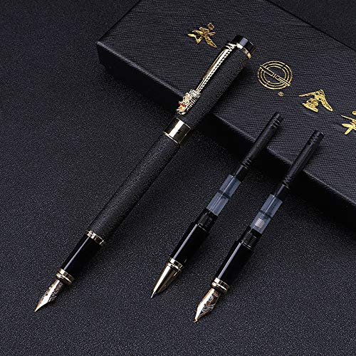 万年筆 プロフェッショ 金属製ペン先 オシャレ 極細字 プレゼント（0.38mm/0.5mm/0.7mm.3種類のペン先セット） (ゴールド)