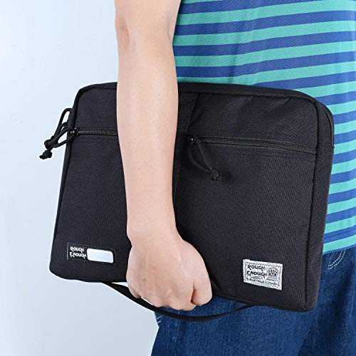 Rough Enough CORDURA 13.3 inches Laptop Tablet Messenger Computer Bag Sleeve Case for Macbook Pro Air Document Briefcase Organizer with Zipper Pockets Compartments for Men Women Business Travel Black