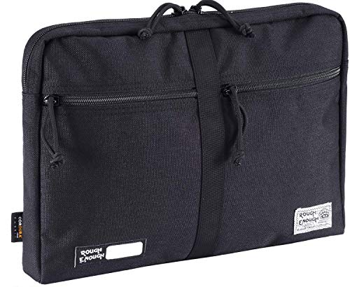 Rough Enough CORDURA 13.3 inches Laptop Tablet Messenger Computer Bag Sleeve Case for Macbook Pro Air Document Briefcase Organizer with Zipper Pockets Compartments for Men Women Business Travel Black