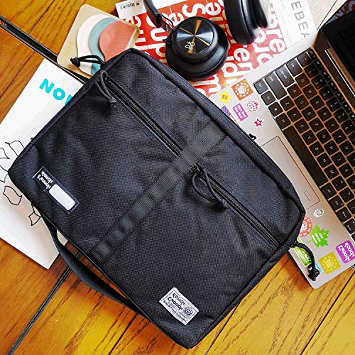 Rough Enough CORDURA 13.3 inches Laptop Tablet Messenger Computer Bag Sleeve Case for Macbook Pro Air Document Briefcase Organizer with Zipper Pockets Compartments for Men Women Business Travel Black