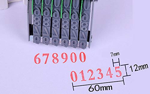 ZENG 伝統的な6桁のゴム製番号スタンプ、桁ローラースタンプパーソナライズされた番号記号ローリングホイールスタンプ多機能DIYスクラップブッキングローラー文房具