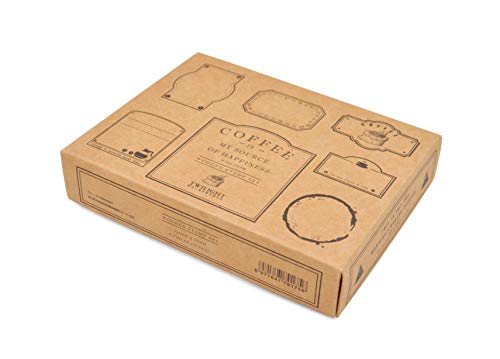 MissOrange『木製ゴム印セット』コーヒー フレームスタンプ クリエイティブスタンプセット クラフトカード スクラップブッキング 手帳用 6個セットM-49