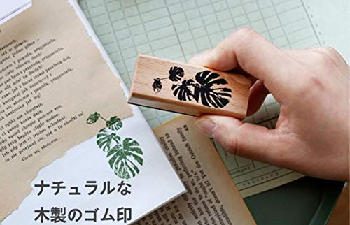木製 植物 と 花 クリエイティブ スタンプ 15個 セット クラフトカード スクラップブック 手帳 日記