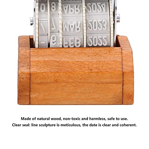 Hilitand 日付スタンプ 木製デートシール ローリングホイール切手ビンテージフォント DIYのスクラップブッキングアートの装飾用