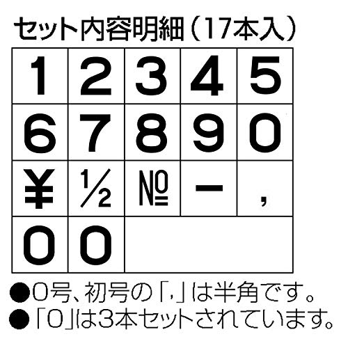 シャチハタ スタンプ 柄付ゴム印 連結式 数字セット GRN-5G ゴシック体 5号 印面3.2×2.3ミリ