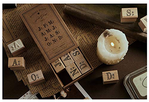 MissOrange『木製ゴム印セット』英語 月 木製日付スタンプ クリエイティブスタンプセット クラフトカード スクラップブッキング 手帳用 12個セット M-56