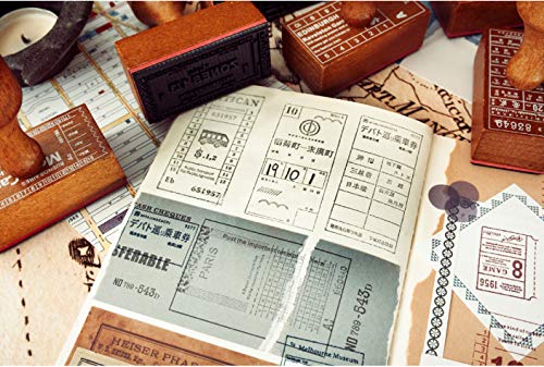 MissOrange 木製ゴム印 シティチケット スタンプ クリエイティブスタンプセット クラフトカード スクラップブッキング 手帳用 M-37 (Paris)