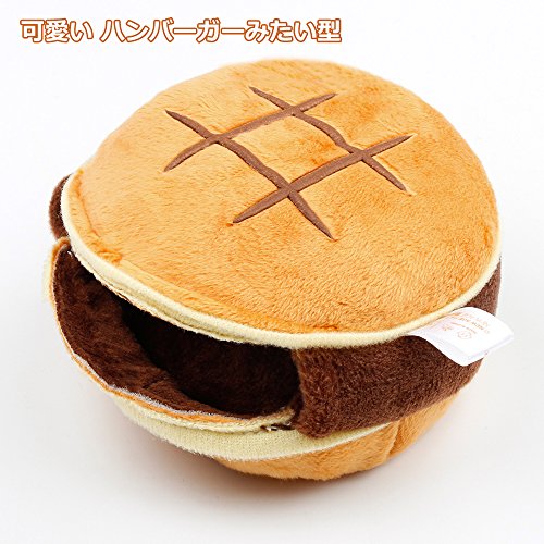 【Momugs Akira】ハムスター ハウス 小動物用 ベッド 春秋冬用 温かい 固定可能 ハンバーガー型