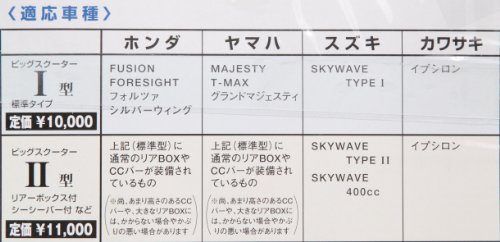 OSS ( 大阪繊維資材 ) バイクカバー ビッグスクーター用 I型