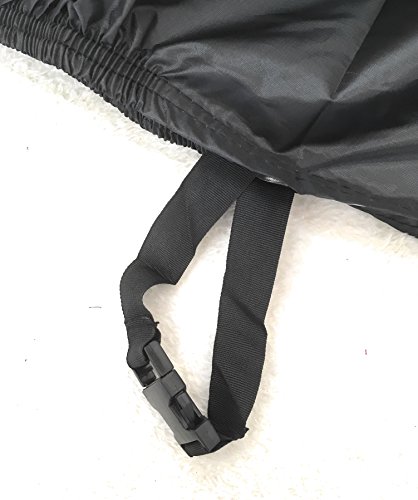 （ミノリＲ） バイクカバー ブラック XL （230×95×125㎝）防水 防風 防塵 UVカット ロックホール 風飛び防止バックル 収納袋付き