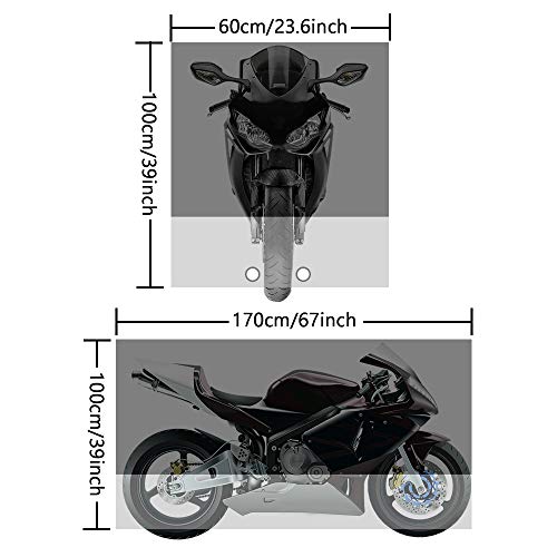 OTraki バイクカバー 原付 210D 丈夫な厚手生地 バイク車体カバー 超撥水 防塵 耐熱 風飛び防止 UVカット 盗難防止 鍵穴付き 大型 265cmまで対応 収納袋付き