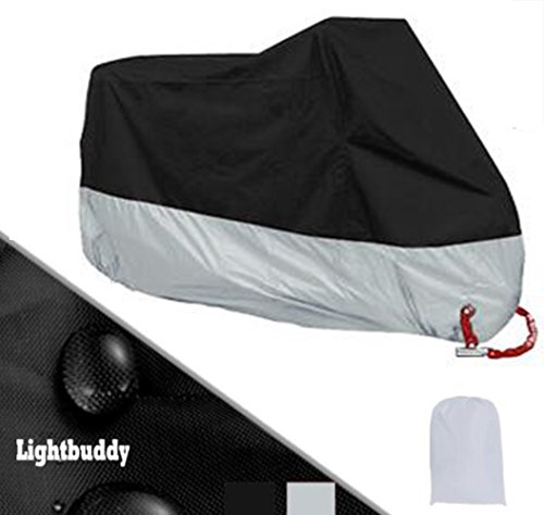 Lightbuddy 改良版 バイクカバー 溶けない 高品質 オックス 厚手 防水 防雪 耐熱 UVカット 盗難防止 風飛び防止 耐久性アップ バイクを守る 車体カバー ハーレー 自転車カバー 収納袋付き オートバイカバー 4Lサイズ