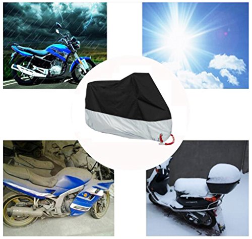 Lightbuddy 改良版 バイクカバー 溶けない 高品質 オックス 厚手 防水 防雪 耐熱 UVカット 盗難防止 風飛び防止 耐久性アップ バイクを守る 車体カバー ハーレー 自転車カバー 収納袋付き オートバイカバー 4Lサイズ