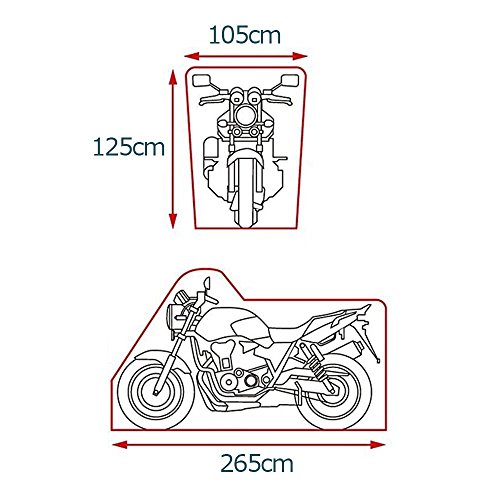 バイクカバー 原付 バイク車体カバー 丈夫な厚手生地 風飛び防止 防水 防塵 耐熱 鍵穴盗難防止 収納袋付き (210D)