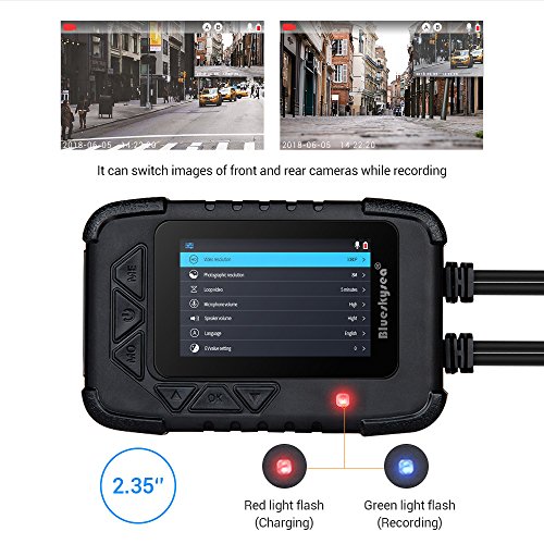 バイク用 前後2カメラ 防水 GPS搭載型ドライブレコーダー 2.35インチ 200万画素 1080P 常時録画 Gセンサー ループ録画 130°広角 128GB SDカード対応 日本語説明書付 32GBTFカード同梱