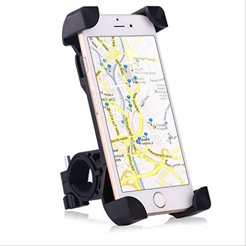 自転車ホルダー 携帯電話スタンド バイク スマホ 携帯 バイク スタンド GPSナビ・スマホ・iPhone 固定用マウントキット 360度調整可能 落下防止 多機種対応 (ブラック)