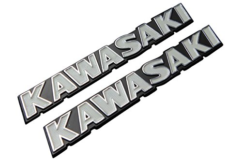 【219】 カワサキ旧ロゴ タンクエンブレム ホワイト 2枚セット EBM-KAWASAKI EBM-KAWASAKI