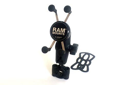 RAM MOUNTS(ラムマウント) マウントセット Xグリップ&バーマウントベース (標準アーム)バー径19mm-25.4mm スマートフォン用 ブラック RAM-B-408-75-1-UN7U