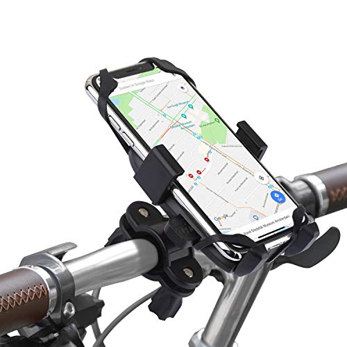 自転車用スマホホルダー、汎用型自転車ハンドルスマホホルダー、スマホ本体を押すだけでしっかり固定可能、スマホ、GPSと他のデバイスに対応