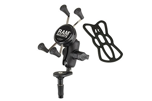 RAM MOUNTS(ラムマウント) マウントセット Xグリップ&ステムマウント スマートフォン用 テザー付き ブラック RAM-B-176-A-UN7U