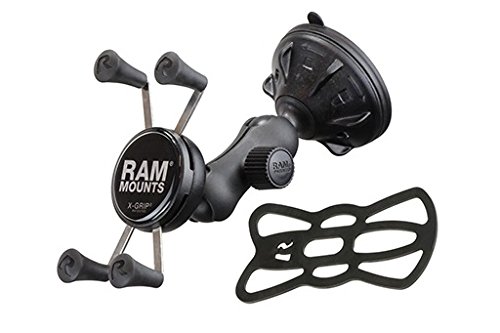 RAM MOUNTS(ラムマウント) マウントセット Xグリップ&サクションベースセット スマートフォン用 テザー付き ブラック RAP-B-166-2-UN7U