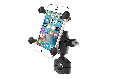 RAM MOUNTS(ラムマウント) マウントセット Xグリップ&バーマウントベース (ショートアーム)バー径19mm-25.4mm スマートフォン用 ブラック RAM-B-408-75-1-A-UN7U