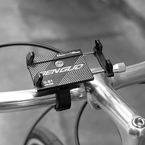 Monsiee 自転車用 スマホホルダー 携帯電話 ホルダー バイク オートバイ スマホスタンド アルミニウム合金 固定用マウント 簡単に脱着 防振 揺れ防止 防水 金属材質 iPhone/Andriod多機種対応