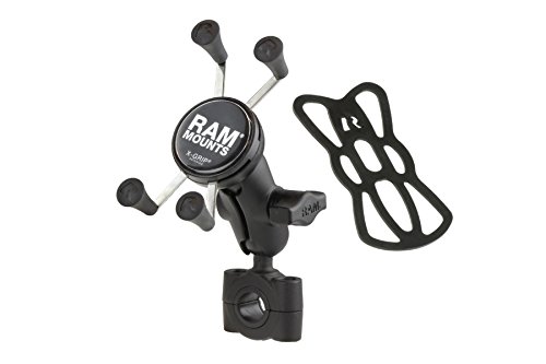 RAM MOUNTS(ラムマウント) マウントセット Xグリップ&バーマウントベース (ショートアーム)バー径19mm-25.4mm スマートフォン用 ブラック RAM-B-408-75-1-A-UN7U