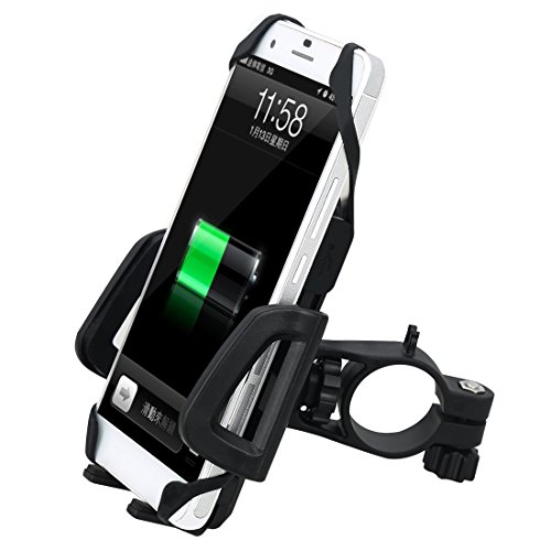 SUNVIC バイク用 スマホホルダー USB電源 360度回転可能 オートバイ スマートフォン スタンド 携帯固定用 落下防止 GPSナビホルダー ハンドルに取付 3.5~6インチ対応 Android iPhoneの様々な機種対応