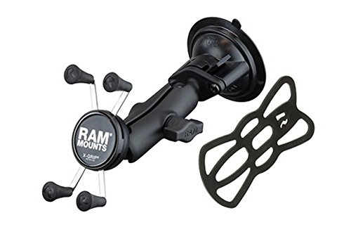 RAM MOUNTS(ラムマウント) マウントセット Xグリップ&ツイストロックサクションベース スマートフォン用 テザー付き ブラック RAM-B-166-UN7U