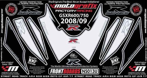 MOTOGRAFIX(モトグラフィックス) ボディパッド GSX-R600/750 K8/K9(08-09 FRONT ホワイト/ブラック MT-NS013U