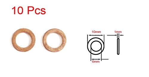 zspowertech 銅ワッシャー クラッシュワッシャー M6×10×1mm 10個入り