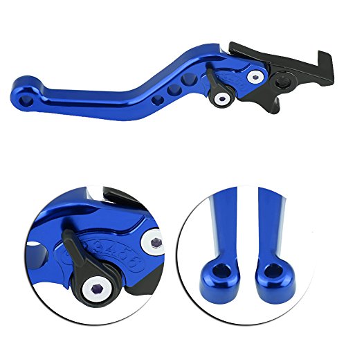 EBTOOLS オートバイデュアルディスクブレーキハンドル スクーター レバー cncブレーキレバー 調整可能なスピーカー（1ペア）(ブルー)