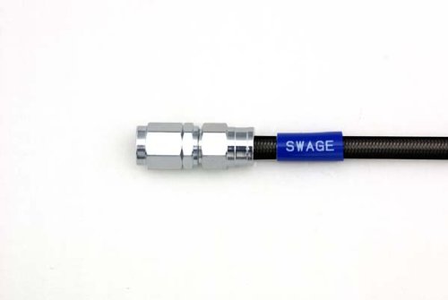 SWAGE LINE(スウェッジライン) イージーオーダーブレーキホース 汎用ホース ストレートフィッティング アルミ(メッキ) ブラックスモークホース 1050mm CAKB-1010M-1050